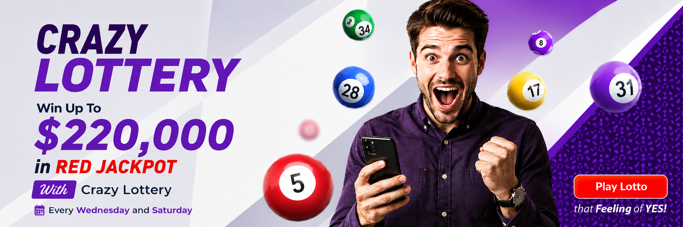 Crazy Lottery — win up to $220,000 in Red Jackpot, every Wednesday and Saturday