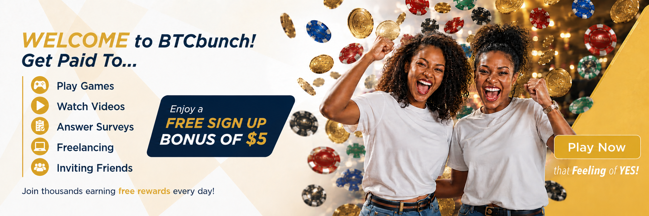Welcome to BTCbunch — we will match your first deposit, 100% welcome bonus up to $300 USD